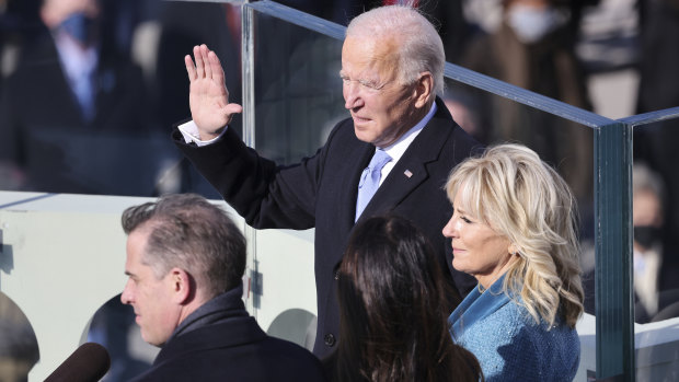 Joe Biden is sworn in as the 46th president of the United States by Chief Justice John Roberts.