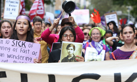 The International Women’s Day march in Sydney last year.