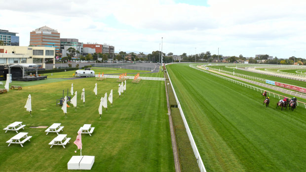Races were run at Caulfield racecourse on Saturday without a field glass to see them home.
