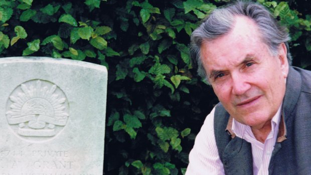 Bruce Grant at his uncle’s grave in France.