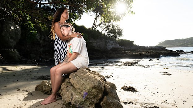 Eileen McLeod and daughter Jade Sturgeon pictured in 2024. Jade and her sister have both had brain cancer, which is potentially linked to the PFAS contamination of Wreck Bay.