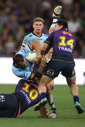 Nelson Asofa-Solomona and Brandon Smith were at their brutal best for the Storm.