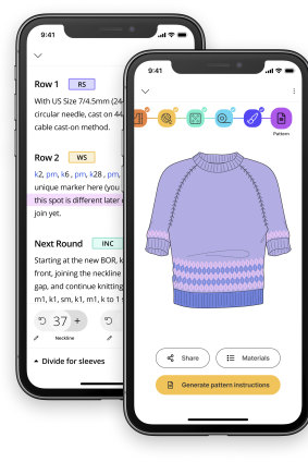 App Bellish delivers knitters personalised patterns according to their selected size, style and yarn.