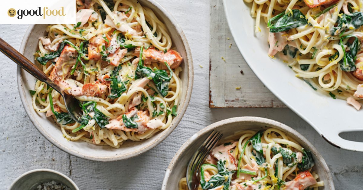 Adam Liaw’s creamy salmon linguine