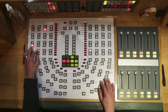 Karlie Liddell's control panel for the microphones of MPs. 