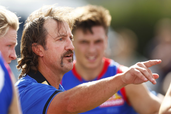 Luke Beveridge made headlines with his post-match press conference in round one. 