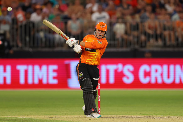 Cooper Connolly of the Scorchers bats during the Men’s Big Bash League final.