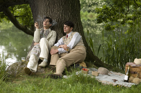 “Dappled, in a tapestry meadow …” Sebastian and Charles drink and talk wine in Brideshead Revisited.