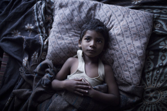 Sunny Pawar as the young Saroo in the smash-hit film <i>Lion</i>.
