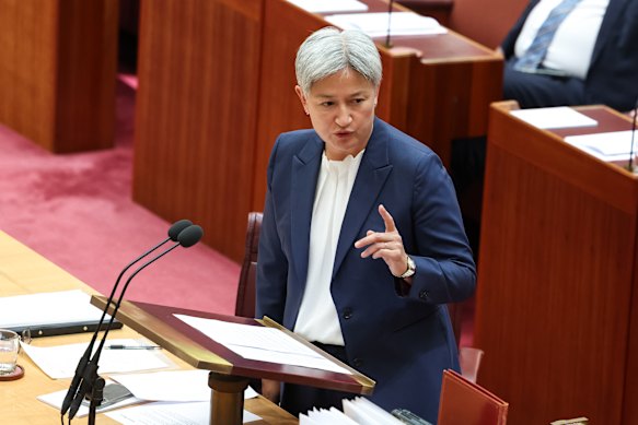 Minister for Foreign Affairs Penny Wong, not crying.