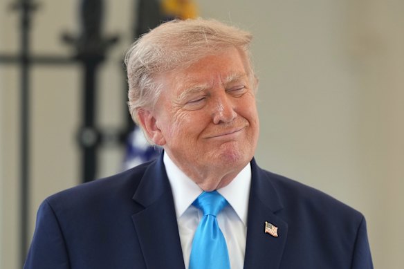 US President Donald Trump at the White House on Thursday.