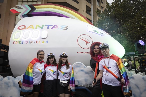 The 2024 Mardi Gras Qantas float.