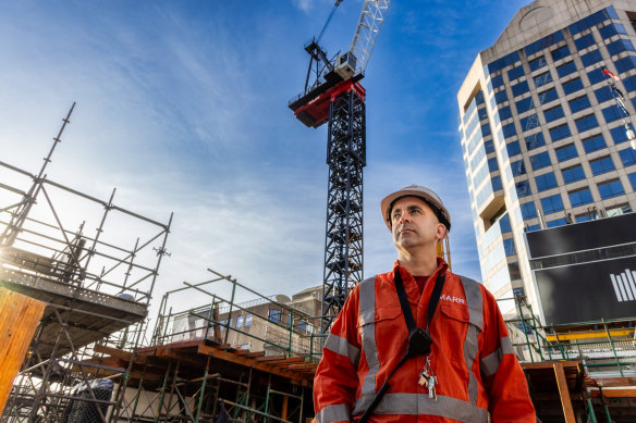 Crane operators like Dom Anthony often have to climb over 30 metres to their cabin.