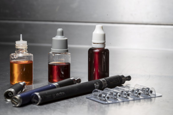 Nicotine vaping pens and fluid shot 