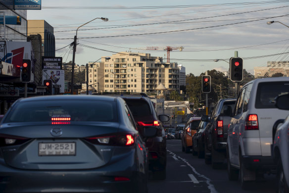 Peakhour traffic in Western Sydney.