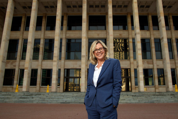 WA Liberal leader Libby Mettam outside state parliament.