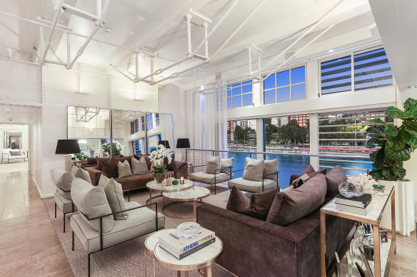 The Finger Wharf apartment was purchased by Sanchia Brahimi for $11.7 million in 2021.