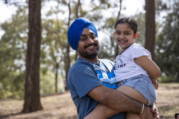 Amandeep Singh Dharni and daughter Harsimrat Kaur Dharni enjoy Australia Day by spending time with their family and friends at community events near Parramatta. 