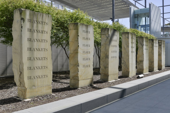 Fiona Foley (Badtjala) and Chris Knowles, Lie of the Land, 1997. Courtesy of the City of Melbourne Art and Heritage Collection.
