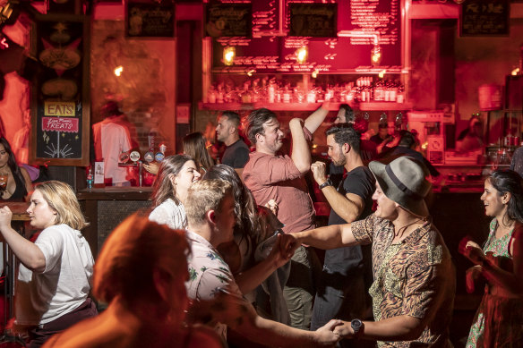 Punters get their chance to finally dance at the The Soda Factory.