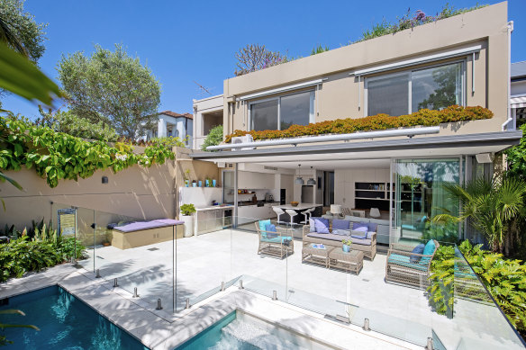 A contemporary house in Woollahra village with a swimming pool and designer interiors sold by PPD’s Alexander Phillips for $13.15 million.