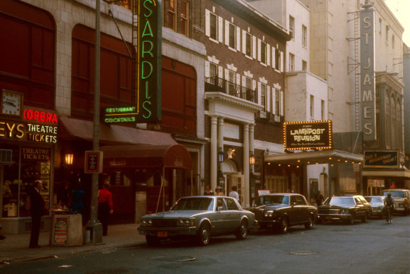 Sardi’s New York, photographed in 1975 and little changed since.