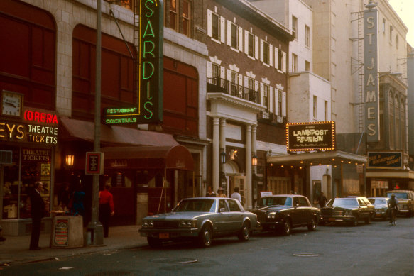 Sardi’s New York, photographed in 1975 and little changed since.