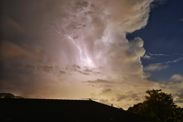 Lightning above the Sydney CBD. 