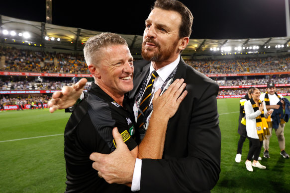 Damien Hardwick and Richmond CEO Brendon Gale.