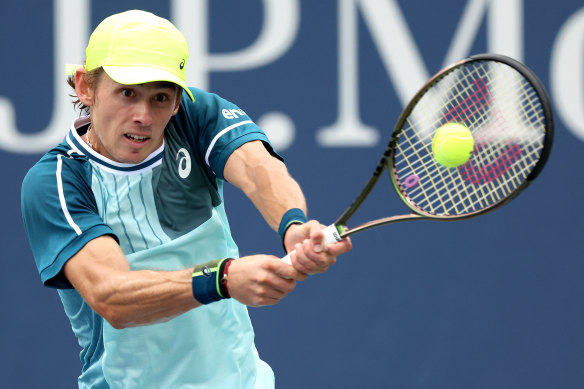 Alex de Minaur has made the last 32 in New York for the fifth time.