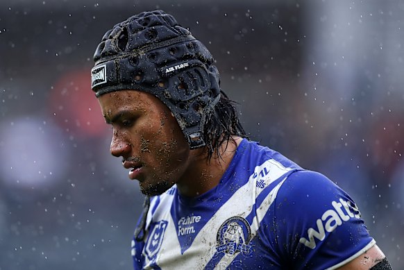Canterbury captain Stephen Crichton contemplates another loss in the wet.