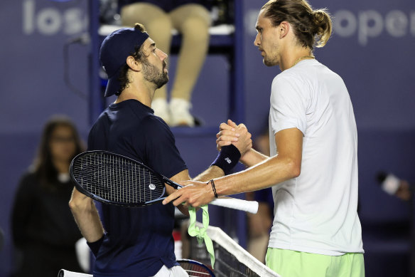 Thompson after beating Alexander Zverev in the semi-final of the Los Cabos Open last year.