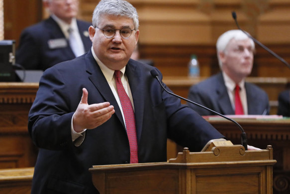 David Shafer, who Donald Trump endorsed as the chair of the Georgia state Republican Party, after Shafer helped stoke false claims that fraud played a role in Trump’s election loss. 