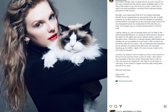 Taylor Swift a exhorté ses partisans à s'inscrire sur les listes électorales.