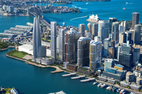 A render of Renzo Piano’s design for Central Barangaroo.