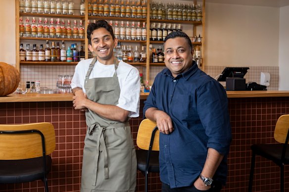Good Food's Young Chef of the Year Viveik Vinoharan (left) and Dutch Rules founder Danny Perera.