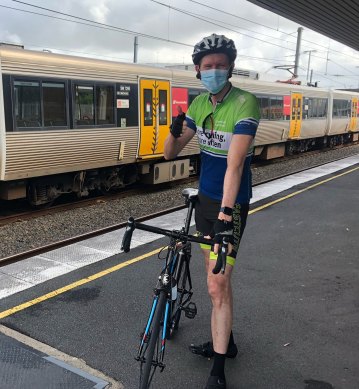 Transport Minister Mark Bailey announces cyclists and scooter riders can now permanently take their bikes and scooters on to the first and last train carriages all day.