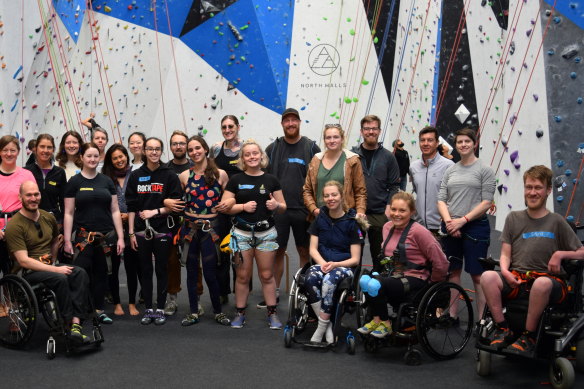 Participants and staff of Adaptive Climbing Victoria, which is receiving business assistance from The Good Incubator.