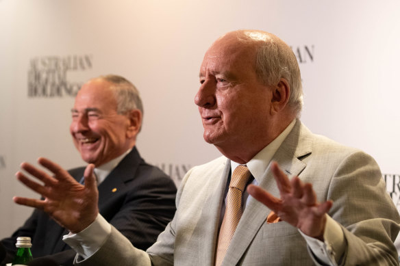 Alan Jones launches his digital TV offering with Maurice Newman.
