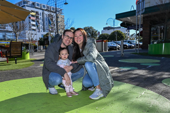 Elaine and Carlos Rodriguez, with daughter Maisie, moved to Australia just two months ago. They came straight to Glen Waverley.