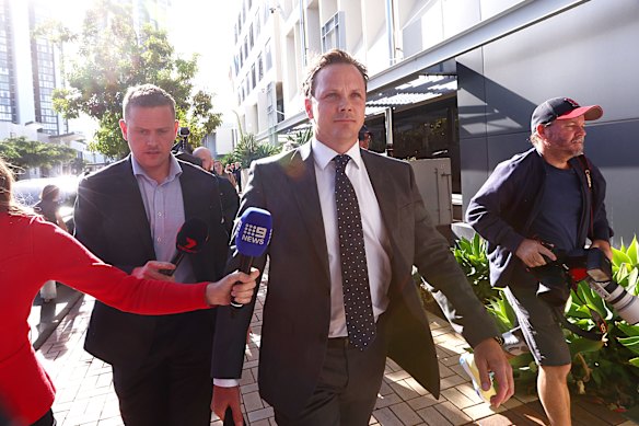 Lawyer Dan Rogers, who is representing Dr Reza Adib, outside Southport Courthouse.