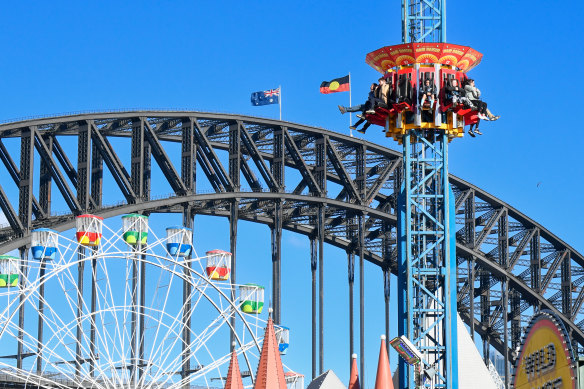 The Hair Raiser at Luna Park, pictured in July this year.