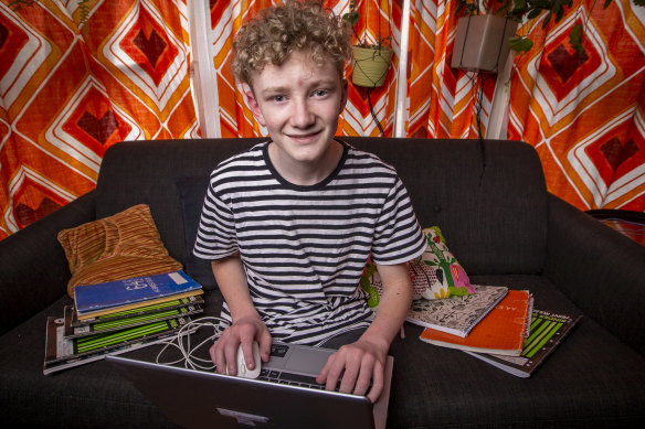Felix, 14, says homeschool gave him more freedom to work on creative projects.