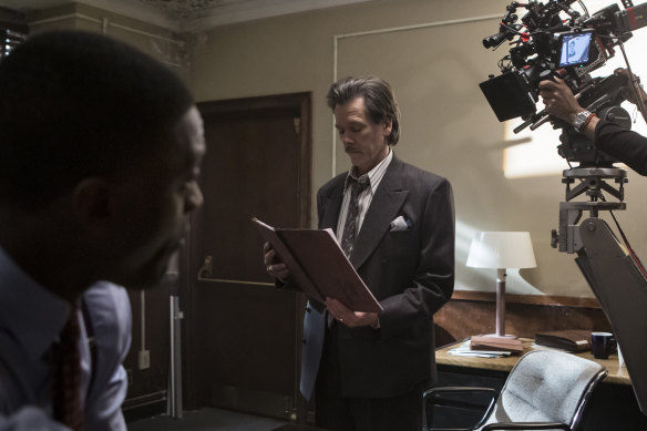 Judged on my work: Behind-the-scenes with Aldis Hodge as Decourcy Ward and Kevin Bacon as Jackie Rohr.