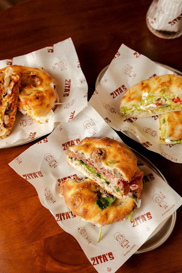 Filled focaccia at Zita’s in South Yarra.