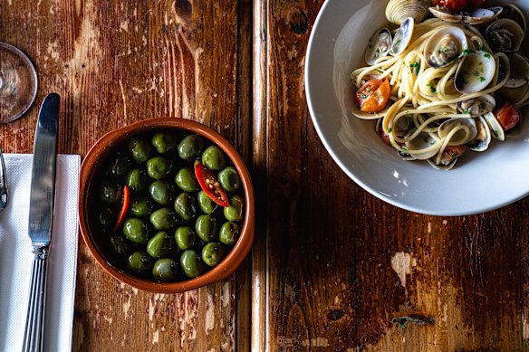 Marinated Sicilian olives.