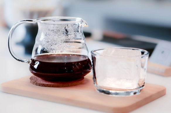 Iced coffee from Ratio Coffee in Crows Nest, brewed using the time-consuming pour-over method.