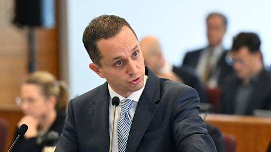 Senior counsel assisting the inquiry Edward Gisonda SC during the Commission of Inquiry into the CFMEU and Misconduct in the Construction Industry in Brisbane on Tuesday.