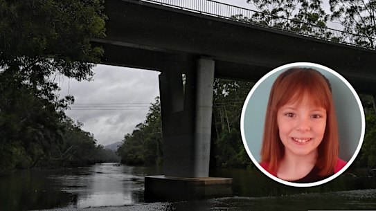 Charlise Mutten and the Colo River, near where her body was found.