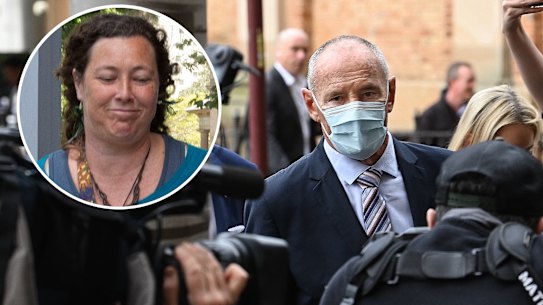 Chris Dawson arrives at court during his trial and his daughter Shanelle Dawson (inset). 